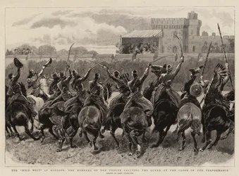 The Wild West at Windsor, the Members of the Troupe Saluting the Queen at the Close of the Performance
